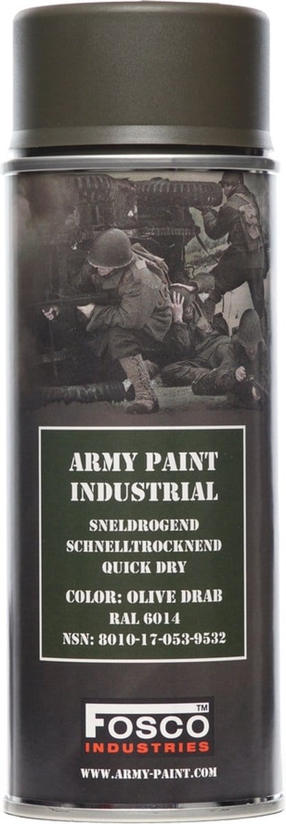 Fosco - Spuitbus Legerverf - Mat groen - 400ml - Olive Drab