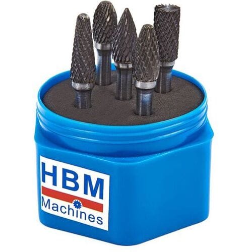 HBM volhardmetalen frezenset, 5-delig