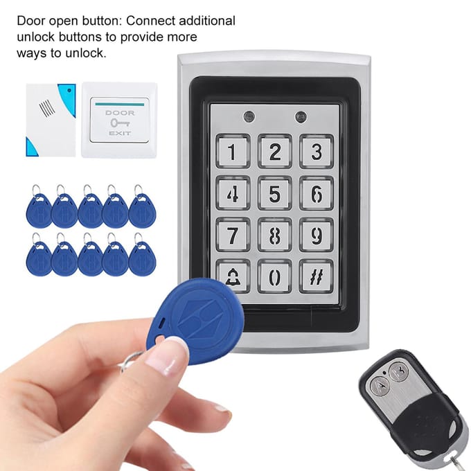 Elektrisch Magnetisch Deurslot Toegangscontrole Kaart Wachtwoord Deur Beveiligingssysteem Kit gray