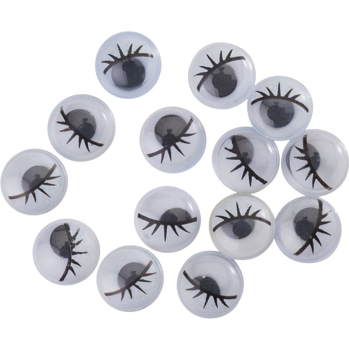 VBS Wiebeloogjes met wimpers - Ø 10 mm, 14 stuks