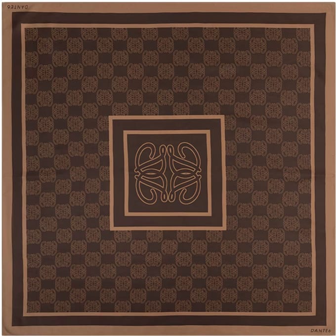 Dante 6 Monogram Printed Scarf Sjaals Donkerbruin 263900