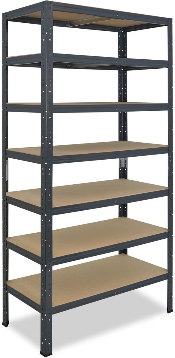 Shelfplaza HOME metalen stellingkast - 230x40x30 cm - antraciet - 7 planken