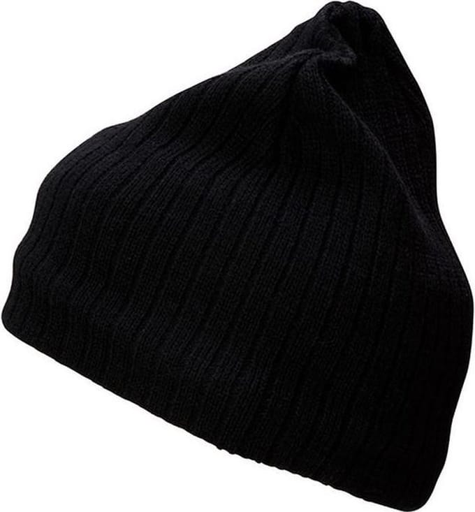Myrtle Beach - Unisex Gebreide Muts (Zwart/Zwart)