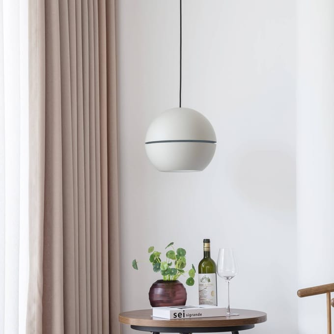 Lucande hanglamp Calantha, grijs, aluminium, Ø 30 cm