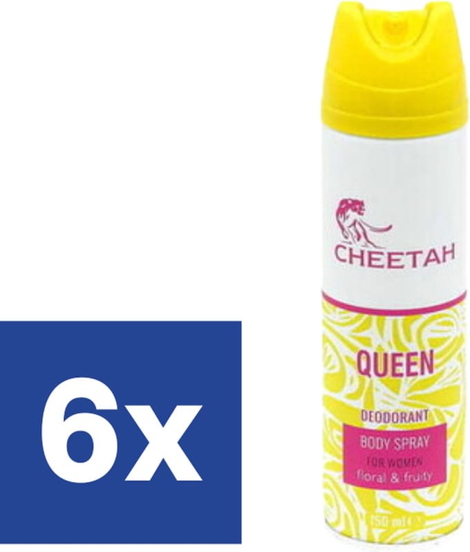 Cheetah For Woman Deospray Queen - 6 x 150 ml