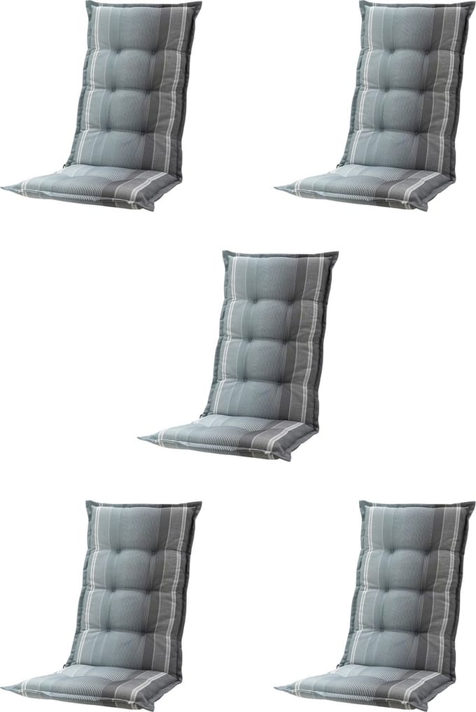 Madison - Tuinkussen - Lage Rug - 5 st - Stef Grey - 105x50cm - Grijs