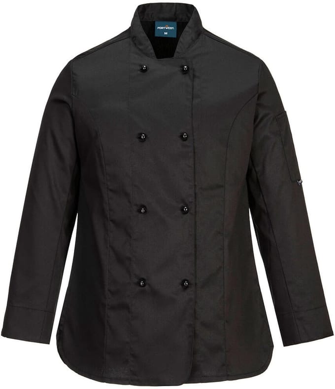 Portwest Rachel Dames Koksjas L/M C837 - Zwart - XL