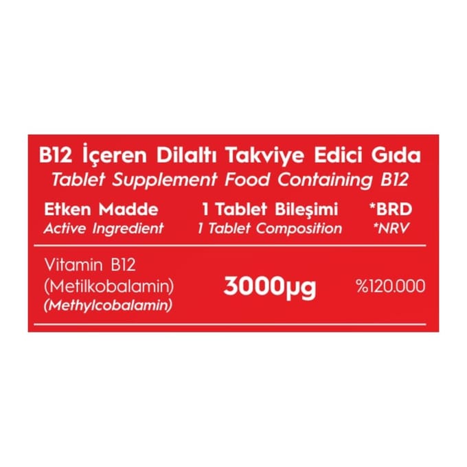Senkavit B12 3000 mcg Sublinguaal 60 Tabletten Aardbei Smaak 1 PC