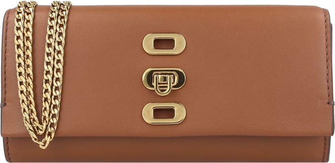 FOSSIL Leren Portemonnee Schoudertas Penrose Wallet Brown Bruine