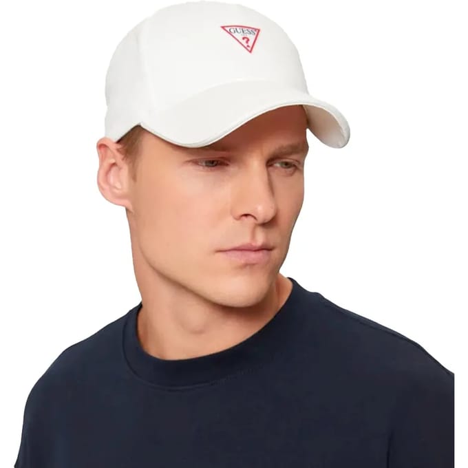 Cotton Cap with Adjustable Strap and Iconic Logo - White Hats