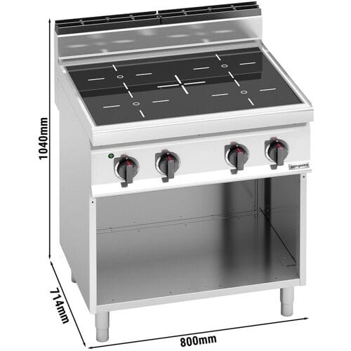 GGM Gastro Infrarotherd - 12,8 kW - 4 Kochfelder Zilver