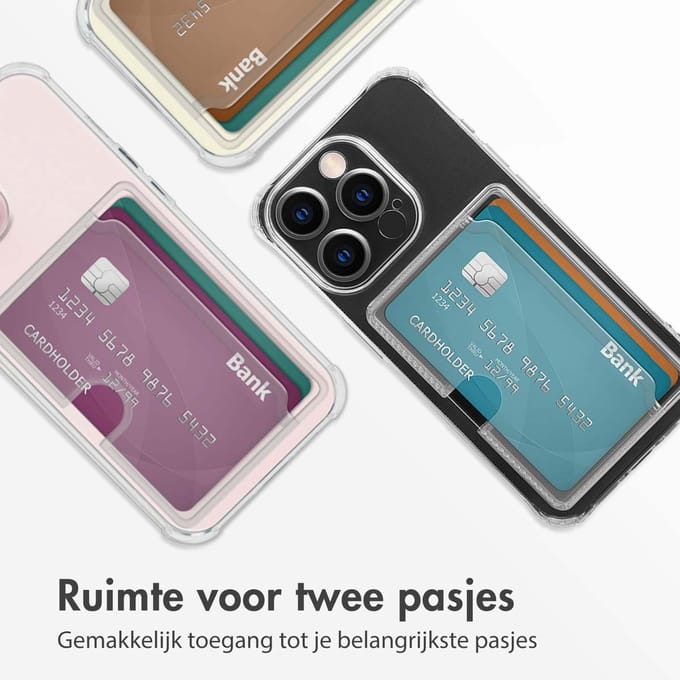 imoshion Softcase Backcover met pasjeshouder voor de Apple iPhone 13 Pro - Transparant