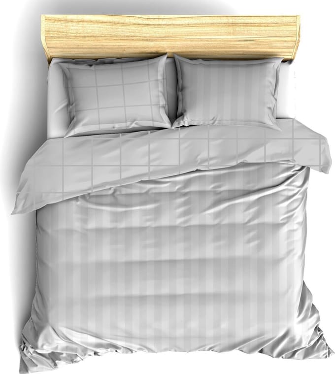 De Witte Lietaer Zygo Dekbedovertrek - Tweepersoons - 200x200/220 cm - Silver