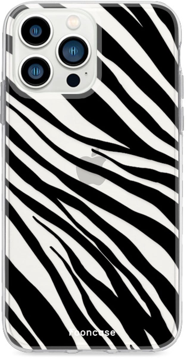 Fooncase Hoesje Geschikt voor iPhone 13 Pro Max - Shockproof Case - Back Cover / Soft Case - Zebra print