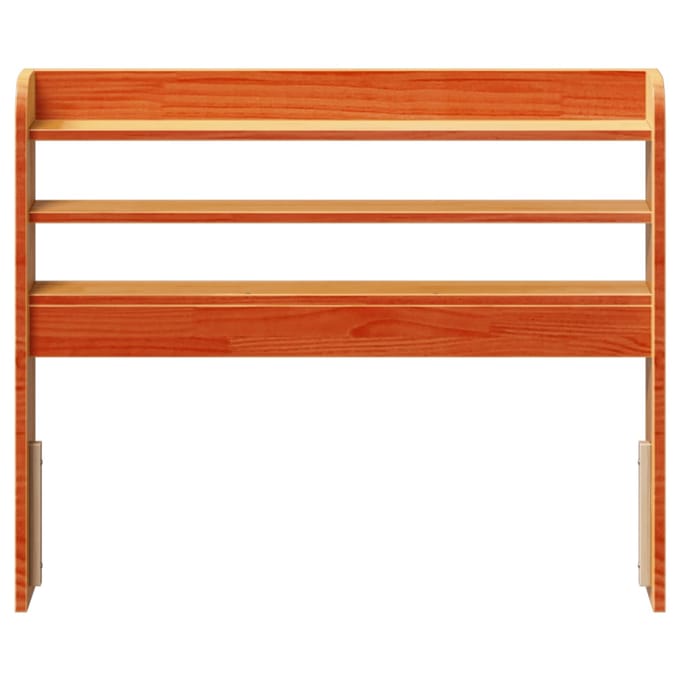 vidaXL - Hoofdbord - met - schappen - 100 - cm - massief - grenenhout - wasbruin