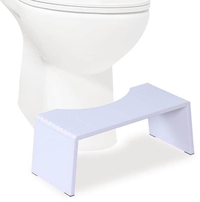 Toiletkrukje - inklapbaar - bamboe - antislip - wit