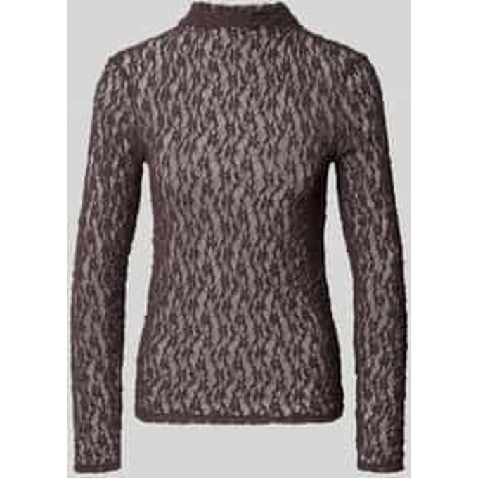 Slim fit shirt met lange mouwen van kant