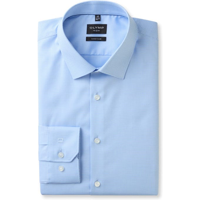 OLYMP No. Six Overhemd, Super Slim, Urban Kent, Bleu