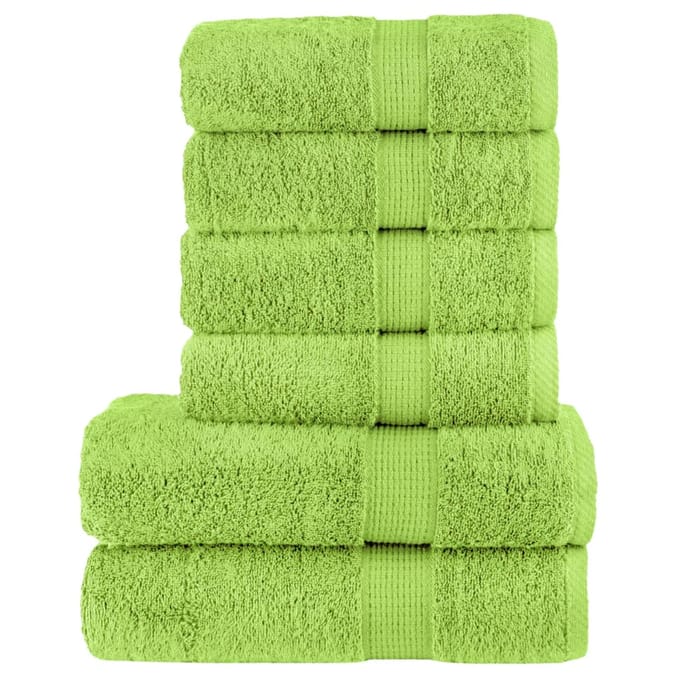 vidaXL - 6-delige - Handdoekenset - SOLUND - 600 - g/m² - appelgroen