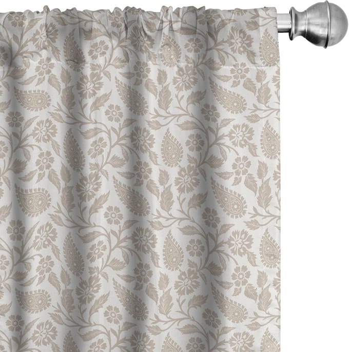 ABAKUHAUS – Oriëntaalse Gordijnen Flora – 2x75×245 cm – Beige/Wit