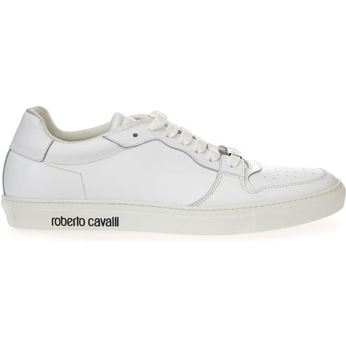 Lage lederen witte sneakers Roberto Cavalli