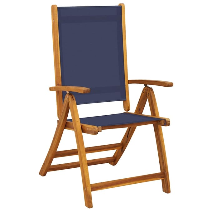 vidaXL - Klapstoelen - 6 - stuks - van - massief - acaciahout - en - textilene
