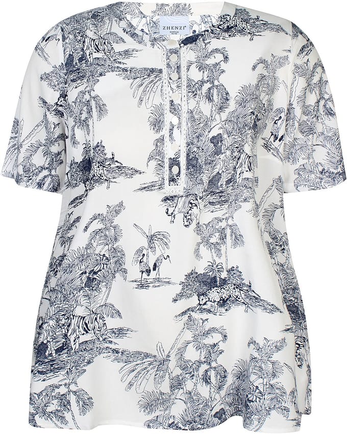 Zhenzi - Ivory 1369 - Blouse Navy maat XS=40