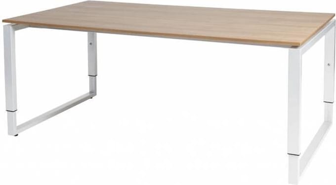 Vergadertafel - Verstelbaar - 180x100 Havana Kersen - wit frame