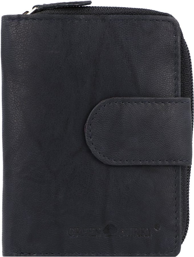 Greenburry Basic Portemonnee RFID Leer 9 cm - Dames - Staand formaat - nightblue