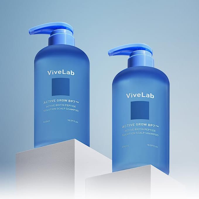 [ViveLab] Shampooing pour cuir chevelu à la solution active de peptides de biotine 550 ml blue