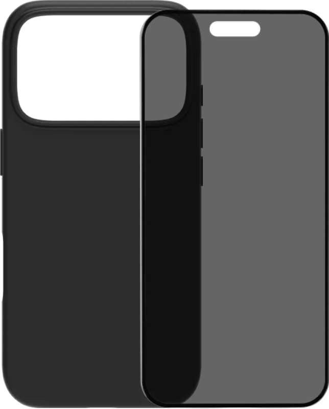 BlueBuilt Back Cover iPhone 17 Pro Zwart + BlueBuilt iPhone 17 Pro Privacy Screenprotector Glas