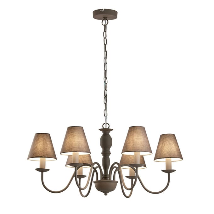 Viokef Kroonluchter Fatima, grijs, 6-lamps