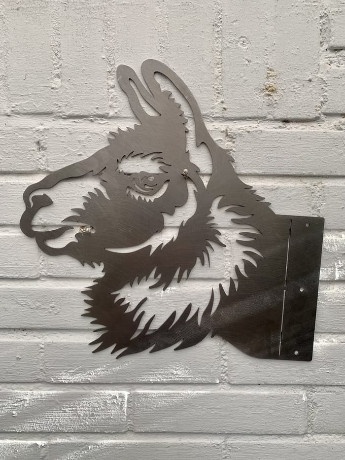 Metalen wanddecoraties - De alpaca - Cortenstaal tuindecoratie