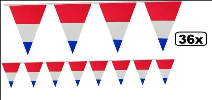 36x Vlaggenlijn rood/wit/blauw Nederland