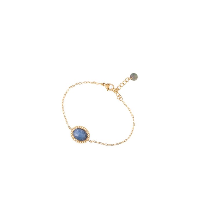 Go Dutch Label Armband Dubbel Turquoise Steen Goud B1215-4