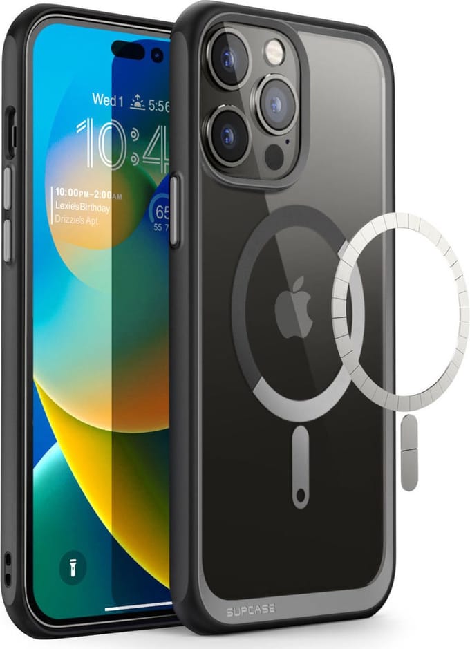 SUPCASE UB MagSafe Hoesje Geschikt voor Apple iPhone 14 Pro Back Cover Zwart