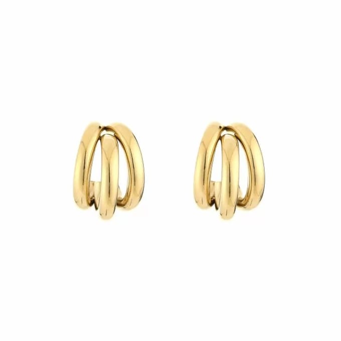 Bijoutheek Oorknoppen Triple Hoop Goud