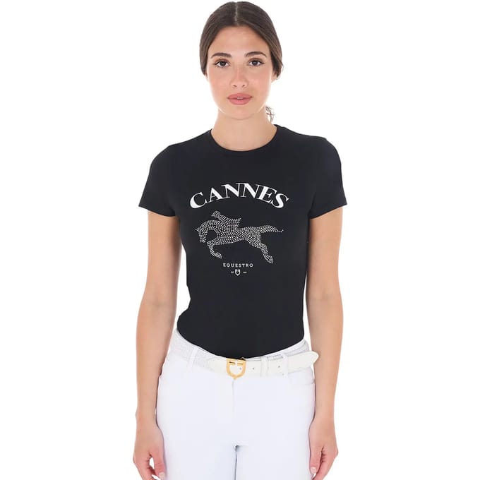 Katoenen dames-T-shirt Equestro Cannes
