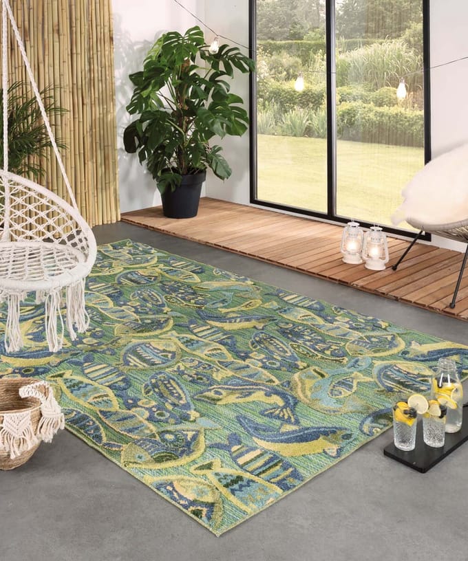 Buitenkleed - Verano blauw/groen 80x150