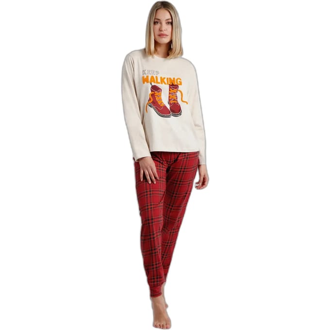 Dames pyjama met lange mouwen Admas Keep Walking