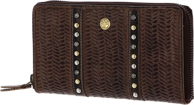 CHIEMSEE portemonnee Perth Zip Around Wallet Vintage Look Brown bruine
