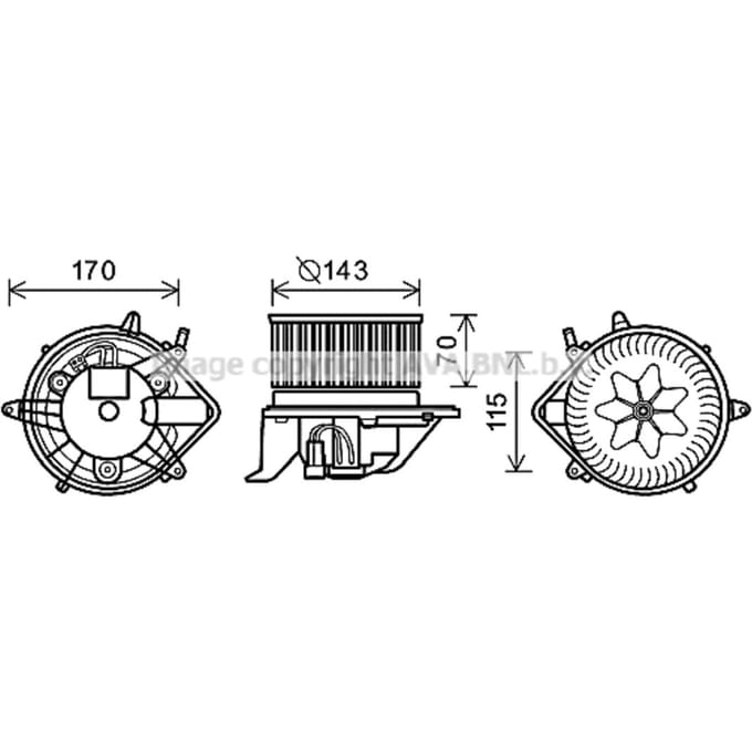 Elektromotor, interieurventilator AVA COOLING BW8458