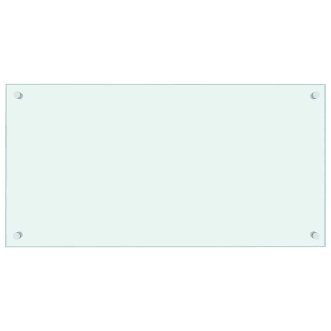 vidaXL - Spatscherm - keuken - 80x40 - cm - gehard - glas - melkwit