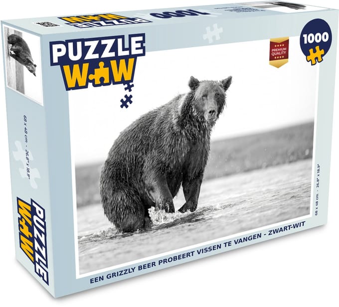 Puzzel Beer - Vis - Water - Legpuzzel - Puzzel 1000 stukjes volwassenen