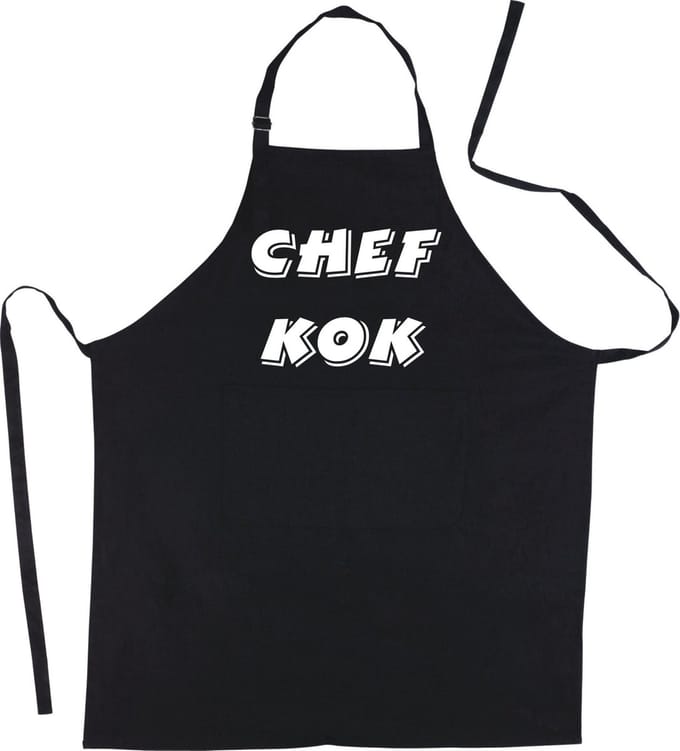 Mijncadeautje Schort CHEF KOK - Mooie - grappige - leuke Keukenschort - Zwart