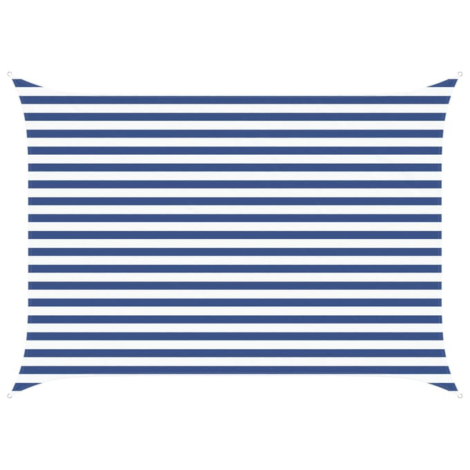 vidaXL - Zonneschaduw - Blauw - en - Wit - 2,5 - x - 3,5 - m - 100% - Polyester - Oxford