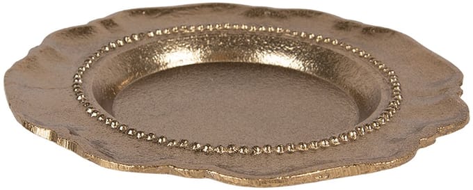 Clayre & Eef Decoratie schaal Ø 20x2 cm Goudkleurig Aluminium