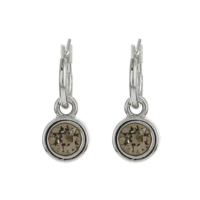Biba Oorhangers zilver met steen Greige