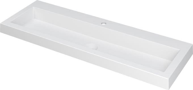 INK Dock wastafel polystone met 1 kraangat, 120x6x40cm, mat wit