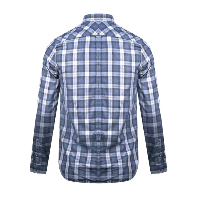 Fred Perry Geruit herenhemd met lange mouwen (ZWART/BLAUW)